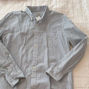 J. Crew Factory Men's Navy Green White Check Shirt